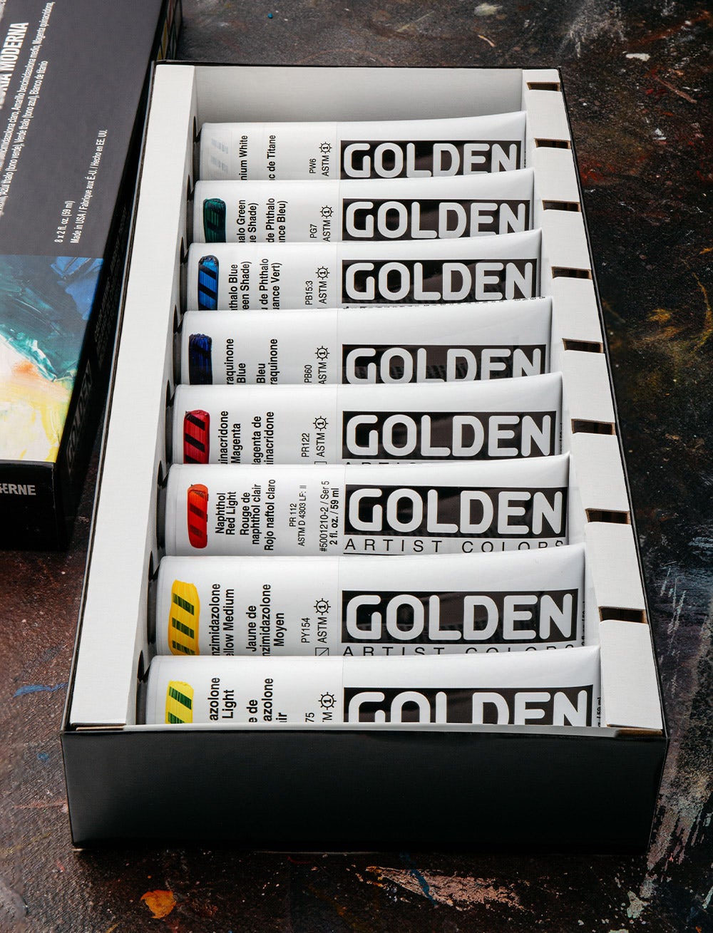 Golden Acrylic Paint in studio